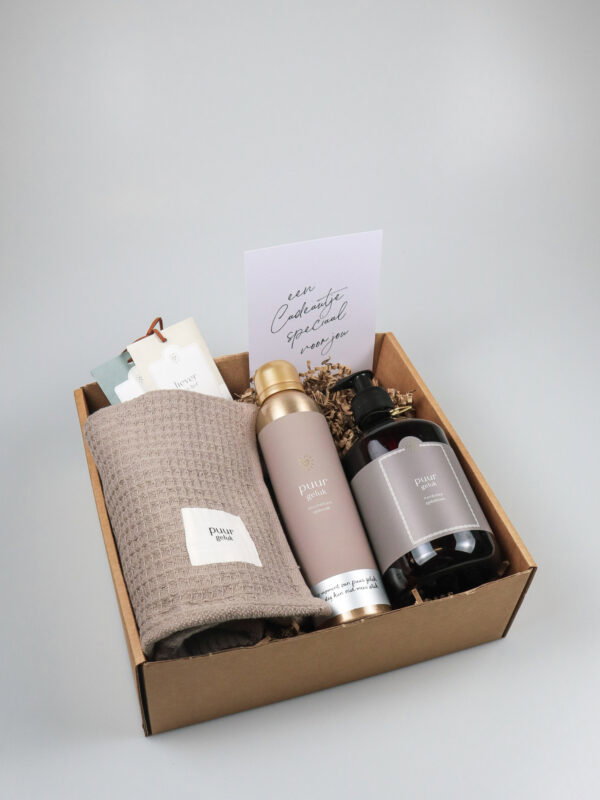 Cadeaupakket Puur Geluk met douchefoam, handzeep en geurzakjes