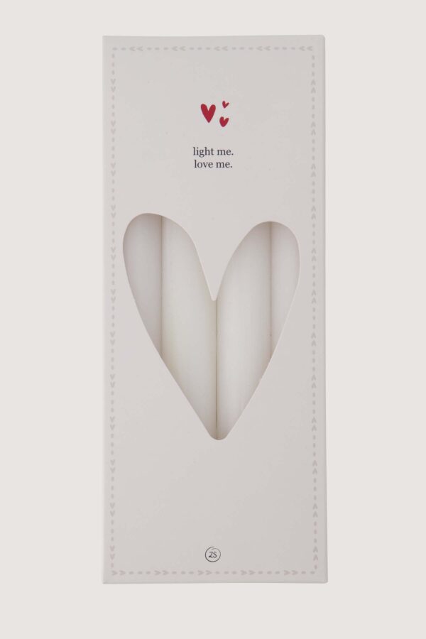 Zusss set van 4 rustieke kaarsen 20cm - wit Zusss set van 4 rustieke kaarsen 20cm - wit