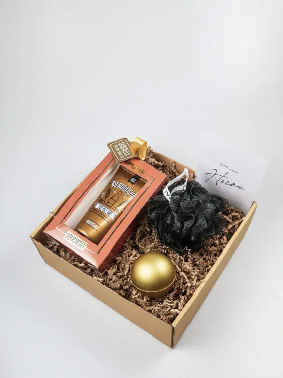 Cadeaupakket man – Sop met Hop douchegel, spons & stressbal