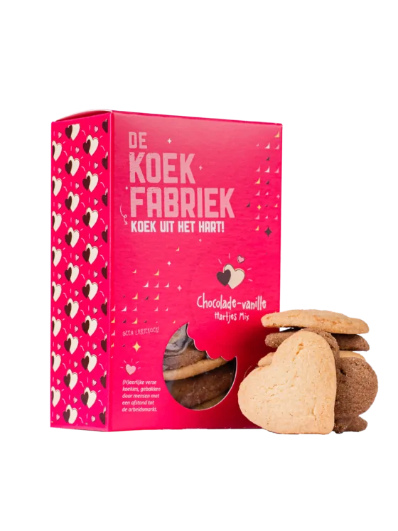 De Koekfabriek - Chocolade vanille - hartjes mix