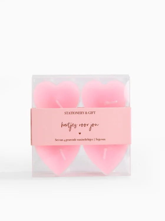 waxinehartjes waxinelichtjes hart roze