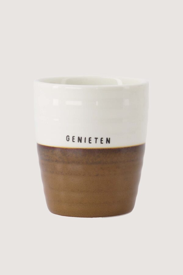 Zusss koffiemok Genieten - Wit/Bruin0703-0044-7177 Zusss koffiemok Genieten - Wit/Bruin