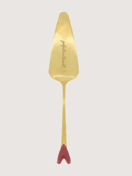 Zusss taartschep gefelicitaart - goud