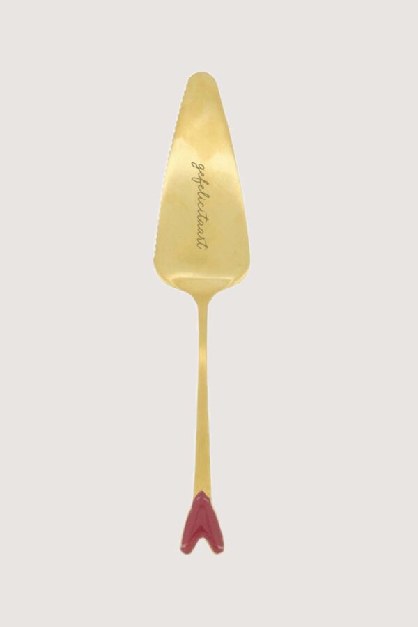 Zusss taartschep gefelicitaart - goud