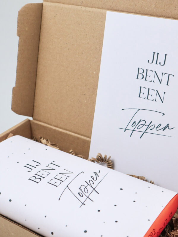 Brievenbuscadeau jij bent een topper met Tony's Chocolonely Brievenbuscadeau jij bent een topper met Tony's Chocolonely