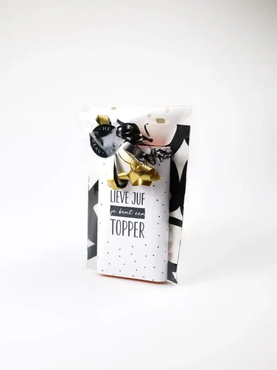 Tony Chocolonely chocoladereep cadeautje - Lieve juf je bent een topper