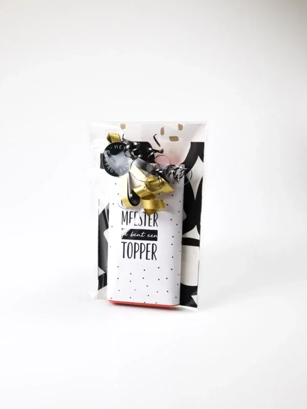 Tony Chocolonely chocoladereep cadeautje - Meester je bent een topper