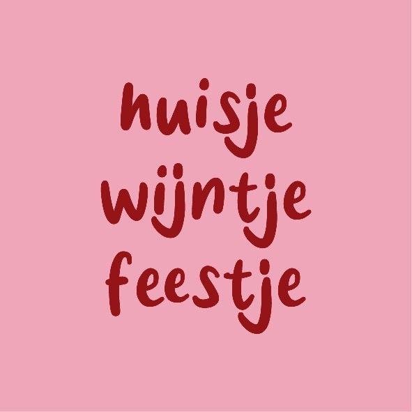 Magneettegeltje - Huisje wijntje feestje Magneettegeltje - Huisje wijntje feestje