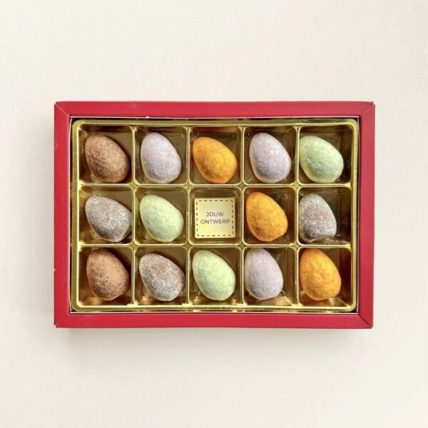Chocolade gevulde paaseitjes eigen logo - luxe geschenkdoos