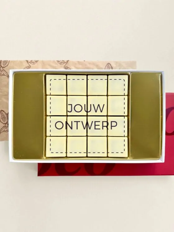 Chocolade wenskaart logo bonbons eigen ontwerp - Praliné