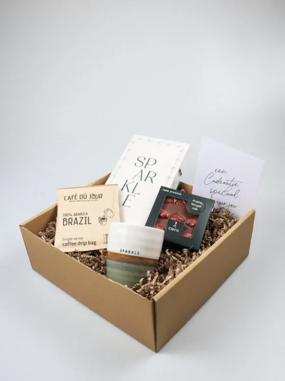 Cadeaupakket Sparkle met Zusss Mok, Koffie en Chocolade