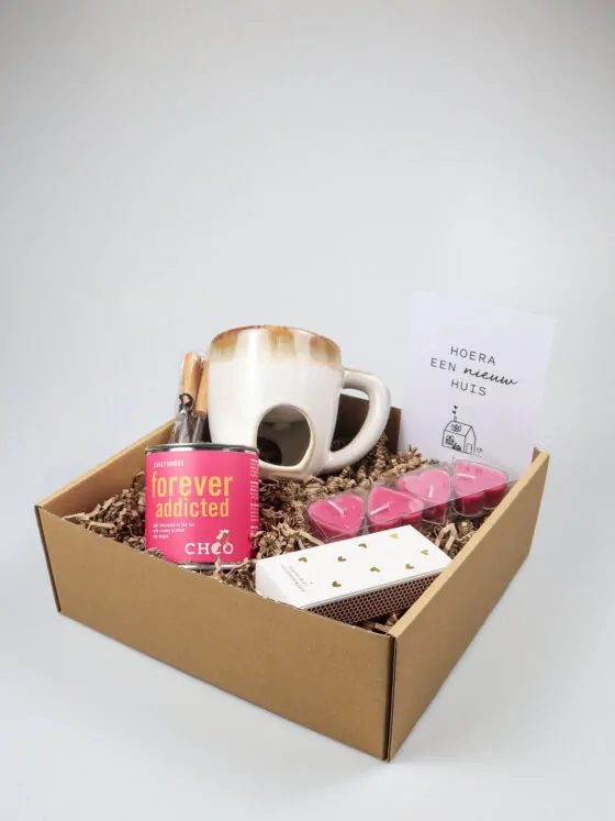 Cadeaupakket nieuw huis met chocoladefondue