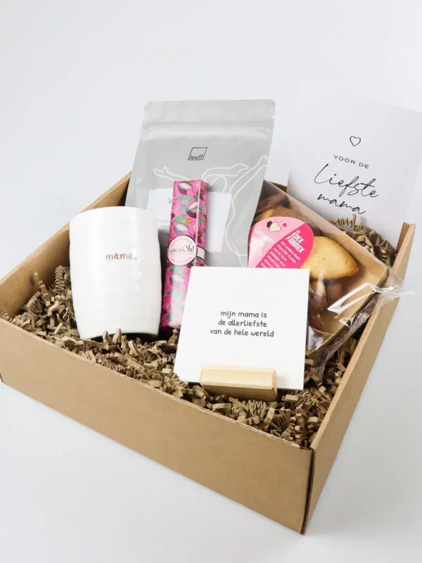Cadeaupakket voor mama – verwenmoment met Zusss mok, lekkers en lieve boodschap