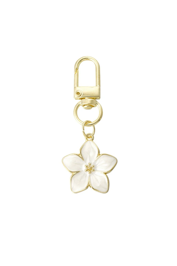 Sleutelhanger metalen bloem - Wit Sleutelhanger metalen bloem - Wit