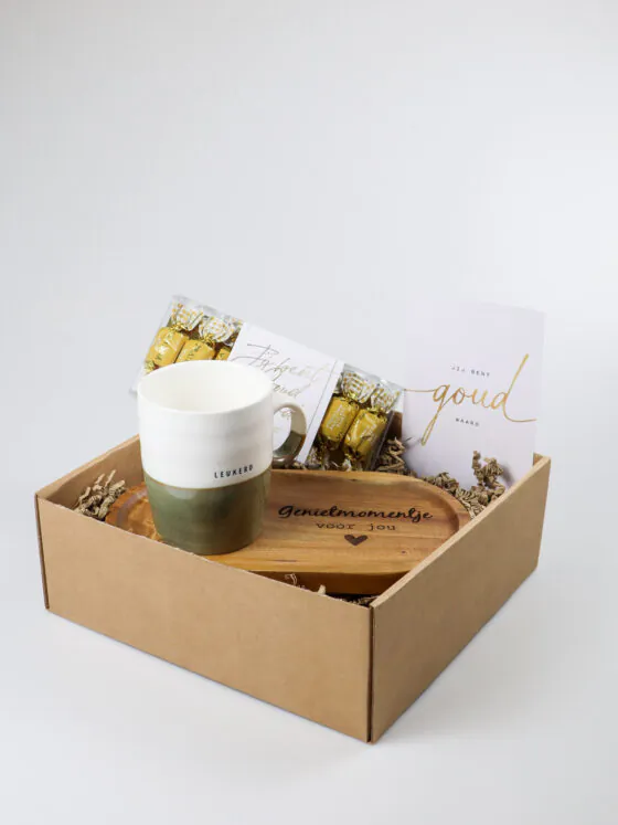 Cadeaupakket jij bent goud waard met Zusss mok en thee