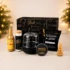 Luxe kerstcadeaupakket met popcorn, chips en kaarsen