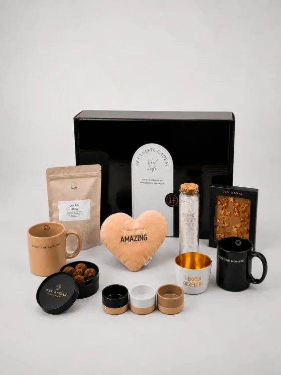 Kerstcadeau met thee, chocolade & You are Amazing hart