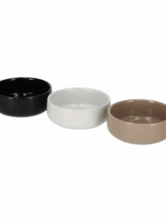 Serveerschaaltjes Jurre 3 stuks wit taupe zwart – Jens Living