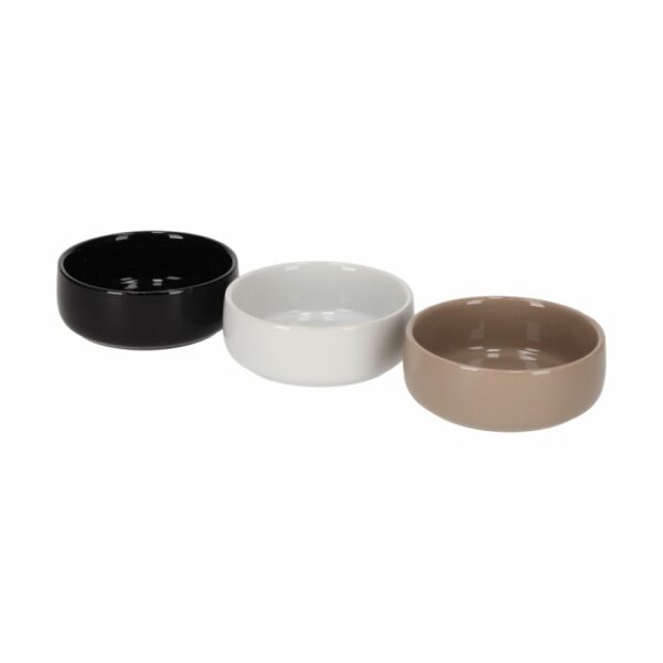 Serveerschaaltjes Jurre 3 stuks wit taupe zwart – Jens Living