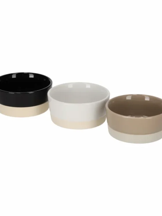 Serveerschaaltjes Niek 3 stuks wit taupe zwart – Jens Living