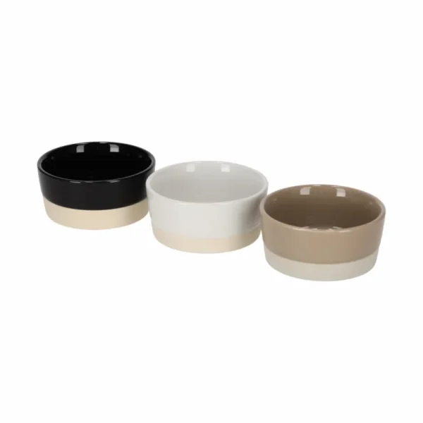 Serveerschaaltjes Niek 3 stuks wit taupe zwart – Jens Living