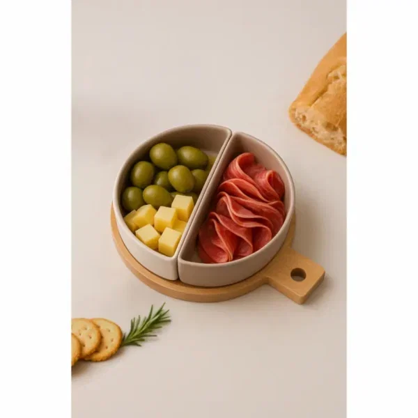 Serveerschaaltjes - Tapasplankje met half ronde schaaltjes