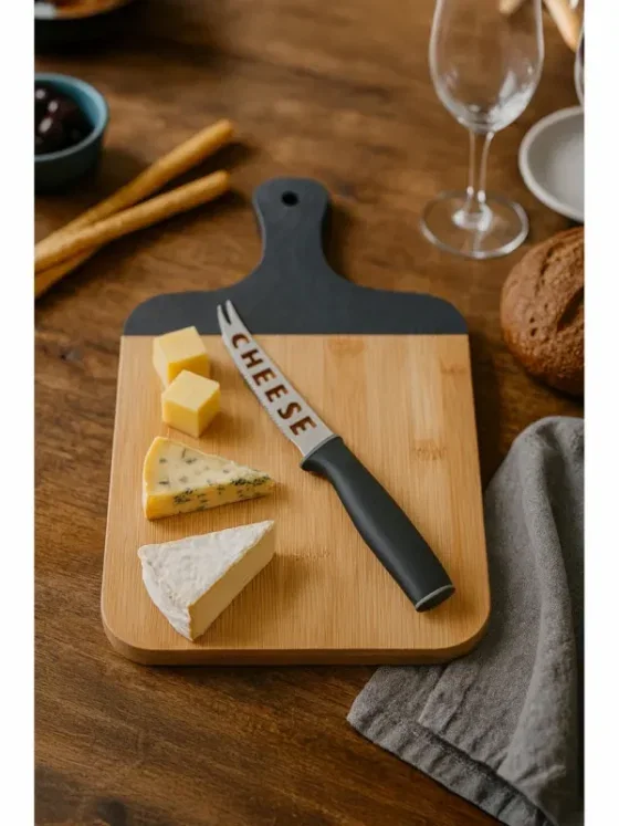 Serveerplank met kaasmes bamboe – Jens Living