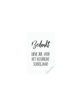 Sticker - Bedankt lieve Juf voor het kleurrijke schooljaar