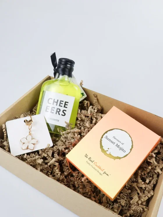WK cadeaupakket Cheers met likorette en winegums Sunset Mojito