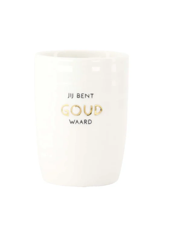 Zusss koffiemok – jij bent goud waard wit/goud Zusss koffiemok – jij bent goud waard wit/goud