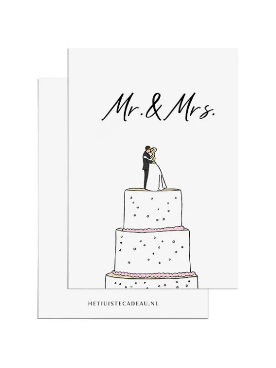 Ansichtkaart felicitatie - Mr & Mrs