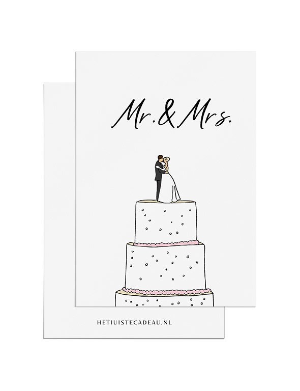 Ansichtkaart felicitatie - Mr & Mrs Ansichtkaart felicitatie - Mr & Mrs
