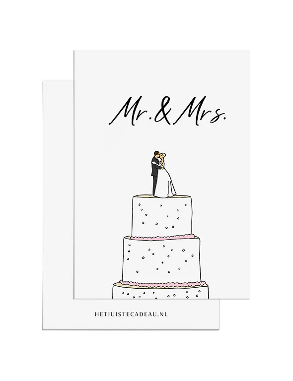 Ansichtkaart felicitatie - Mr & Mrs