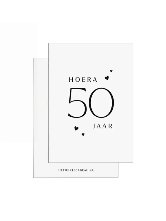 A7kaartje felicitatie – Hoera 50 jaar – Hartjes A7kaartje felicitatie – Hoera 50 jaar – Hartjes