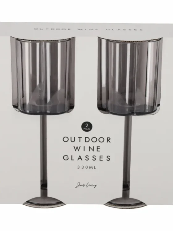 Wijnglazen kunststof set van 2 – Rookglas look