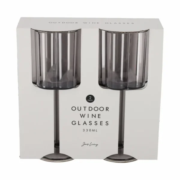 Wijnglazen kunststof set van 2 – Rookglas look Wijnglazen kunststof set van 2 – Rookglas look