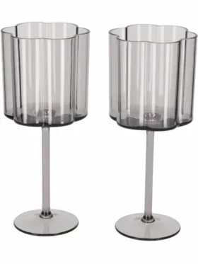 Wijnglazen kunststof set van 2 – rookglas look