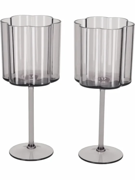 Wijnglazen kunststof set van 2 – rookglas look
