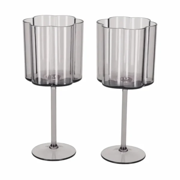 Wijnglazen kunststof set van 2 – rookglas look Wijnglazen kunststof set van 2 – rookglas look