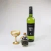 Kerst cadeaupakket met wijn Sante en champagne coupe kaars