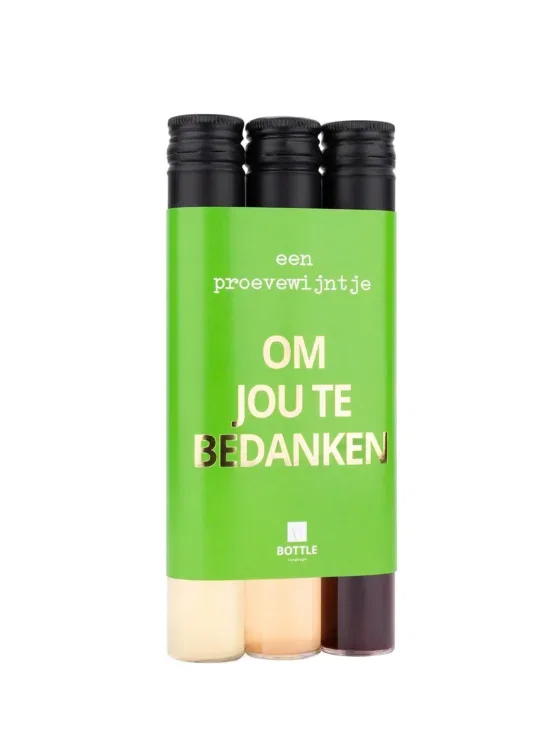 Wijntubes set van 3 stuks - Om jou te bedanken