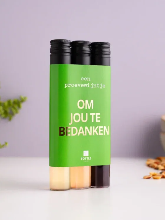 Wijntubes set van 3 stuks - Om jou te bedanken