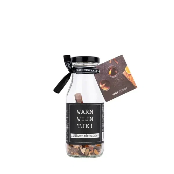 Glühweinmix warm wijntje kruiden in flesje