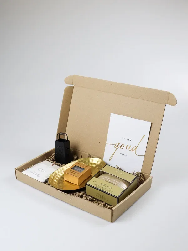 Brievenbuscadeau Jij Bent Goud Waard met handcrème & amberblokje Brievenbuscadeau Jij Bent Goud Waard met handcrème & amberblokje