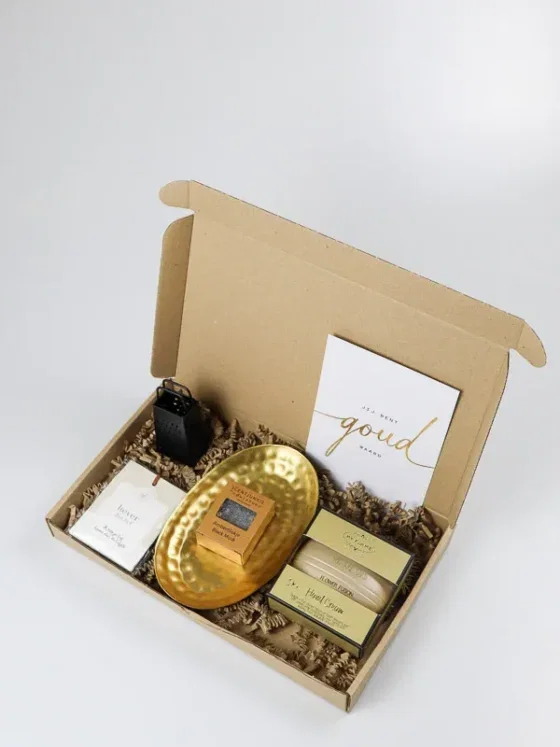 Brievenbuscadeau Jij Bent Goud Waard met handcrème & amberblokje