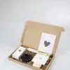 Brievenbuscadeau I love you met kaars, kandelaar & blockie