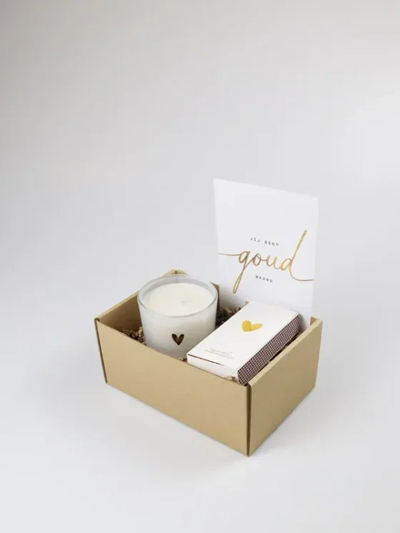 Cadeaupakket Jij Bent Goud Waard met Geurkaars