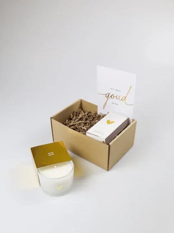 Cadeaupakket Jij Bent Goud Waard met Geurkaars