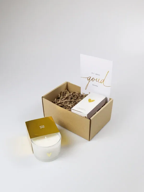 Cadeaupakket Jij Bent Goud Waard met Geurkaars Cadeaupakket Jij Bent Goud Waard met Geurkaars