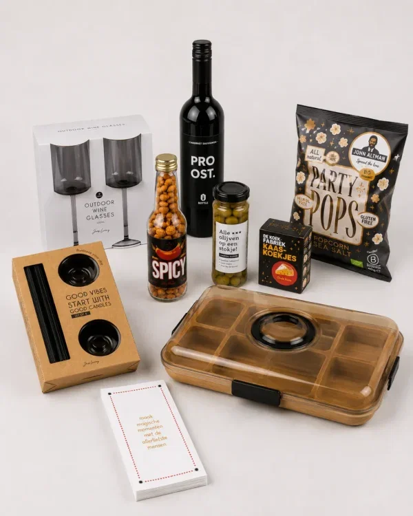 Luxe kerstpakket met snackbox Luxe kerstpakket met snackbox